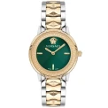 Дамски ръчен часовник с кварцов механизъм - корпус от Стомана - Стоманена верижка - цвят Зелен Злато