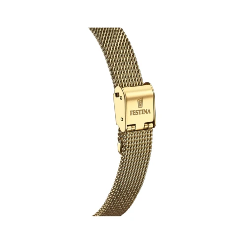 Дамски ръчен часовник с кварцов механизъм - корпус от Стомана - Меш - цвят Сребрист Злато