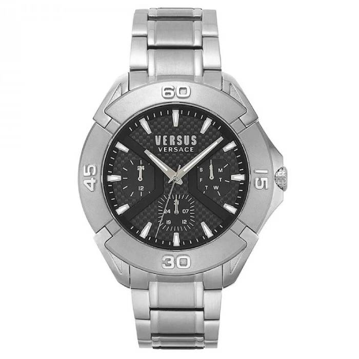 Мъжки ръчен часовник с кварцов механизъм - корпус от Стомана - Стоманена верижка - цвят Черен Сив