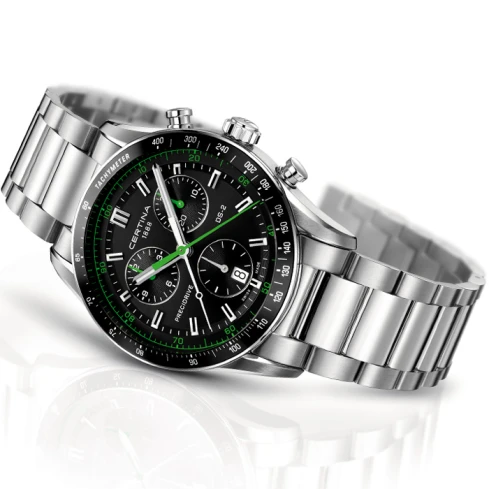 Мъжки ръчен часовник с кварцов механизъм - корпус от Стомана - Стоманена верижка - цвят Черен Сив