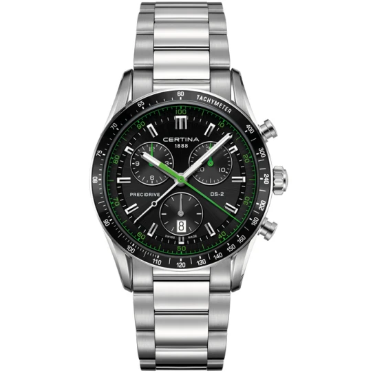 Мъжки ръчен часовник с кварцов механизъм - корпус от Стомана - Стоманена верижка - цвят Черен Сив