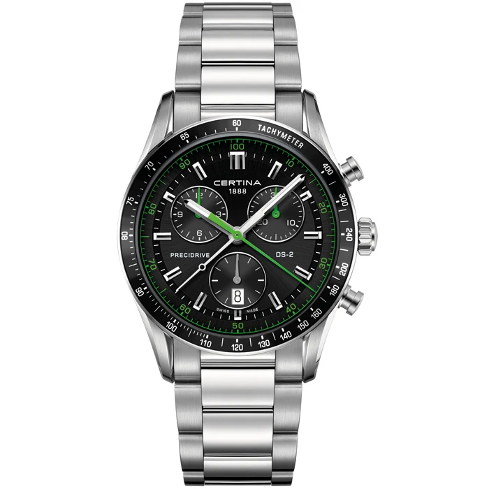 Мъжки ръчен часовник с кварцов механизъм - корпус от Стомана - Стоманена верижка - цвят Черен Сив