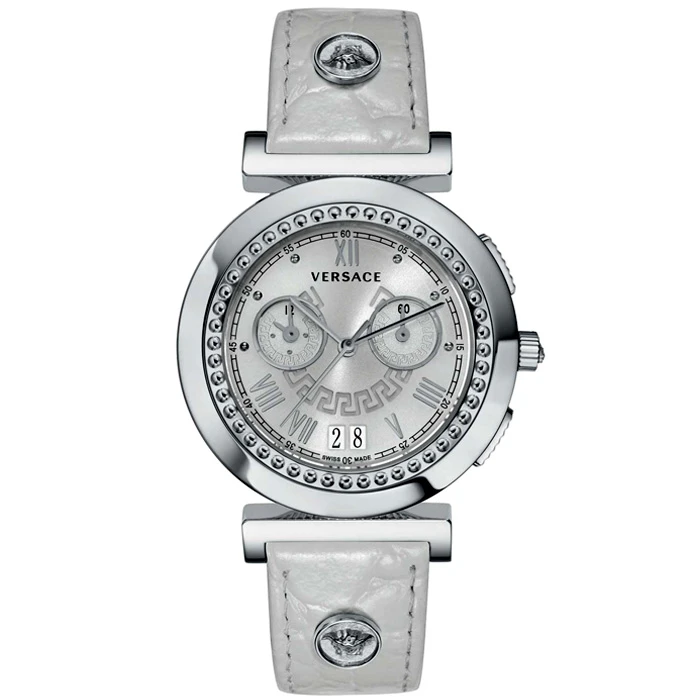 Дамски ръчен часовник с кварцов механизъм - корпус от Стомана - Естествена кожа - цвят Сив Сив