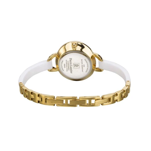 Дамски ръчен часовник с кварцов механизъм - корпус от Стомана - Керамика - цвят Бял Злато