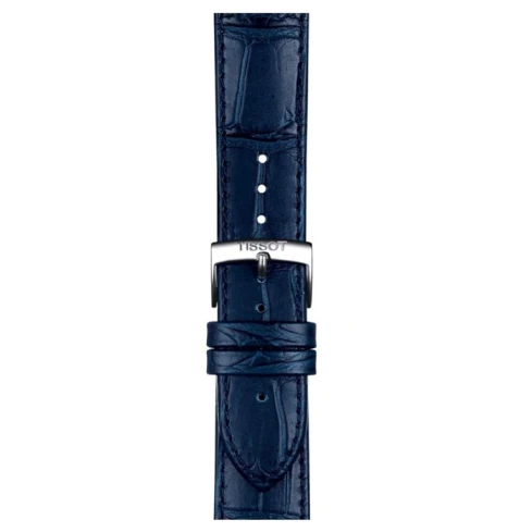 Мъжки ръчен часовник с кварцов механизъм - корпус от Стомана - Естествена кожа - цвят Син Син