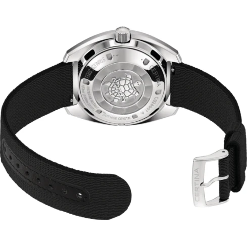 Мъжки ръчен часовник с автоматичен механизъм - корпус от Стомана - Текстил - цвят Черен Черен