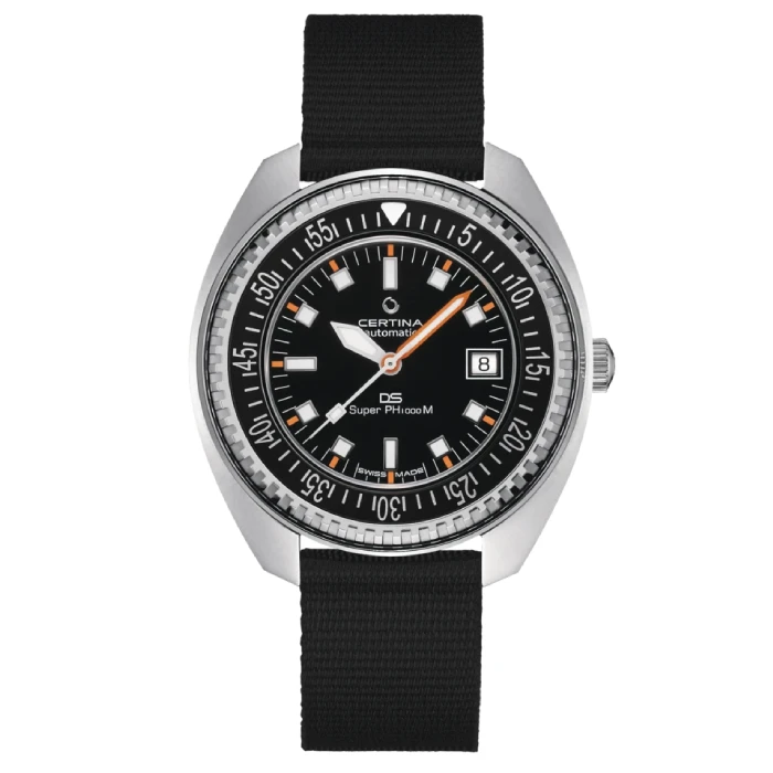 Мъжки ръчен часовник с автоматичен механизъм - корпус от Стомана - Текстил - цвят Черен Черен