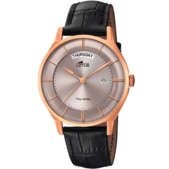 Мъжки ръчен часовник с кварцов механизъм - корпус от Стомана - Естествена кожа - цвят Кафяв Черен