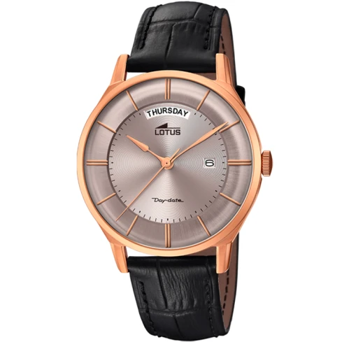 Мъжки ръчен часовник с кварцов механизъм - корпус от Стомана - Естествена кожа - цвят Кафяв Черен