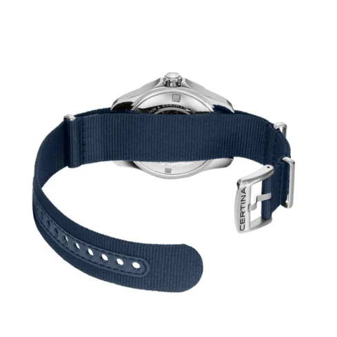 Мъжки ръчен часовник с автоматичен механизъм - корпус от Стомана - Нато каишка - цвят Син Син