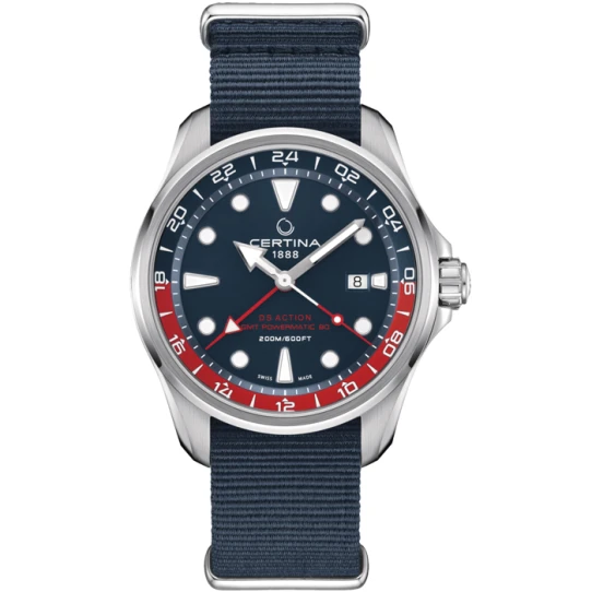 Мъжки ръчен часовник с автоматичен механизъм - корпус от Стомана - Нато каишка - цвят Син Син