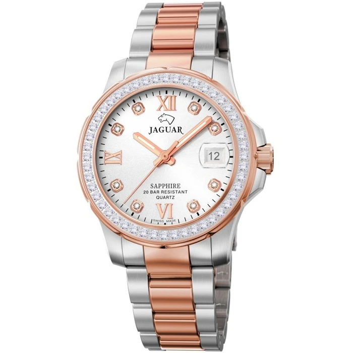 Дамски ръчен часовник с кварцов механизъм - корпус от Стомана - Стоманена верижка - цвят Бял Сив