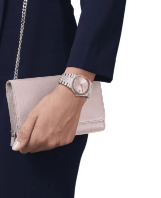 Дамски ръчен часовник с автоматичен механизъм - корпус от Стомана - Стоманена верижка - цвят Сребрист Сив