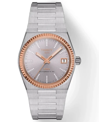 Дамски ръчен часовник с автоматичен механизъм - корпус от Стомана - Стоманена верижка - цвят Сребрист Сив