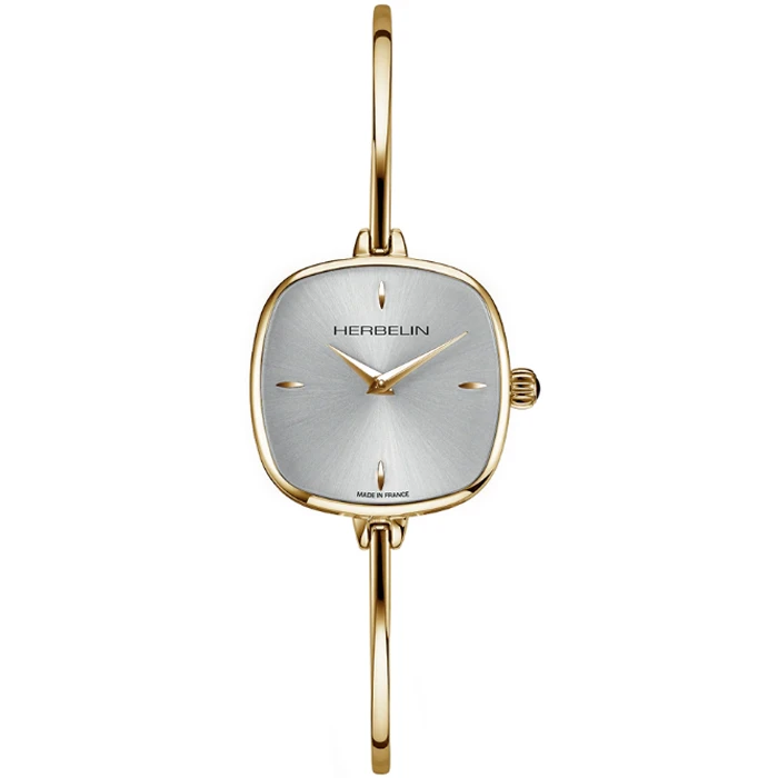 Дамски ръчен часовник с кварцов механизъм - корпус от Стомана - Стоманена верижка - цвят Сребрист Злато