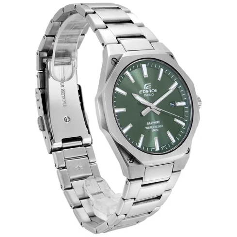 Мъжки ръчен часовник с кварцов механизъм - корпус от Стомана - Стоманена верижка - цвят Зелен