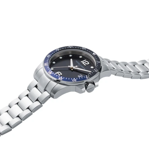 Мъжки ръчен часовник с кварцов механизъм - корпус от Стомана - Стоманена верижка - цвят Черен