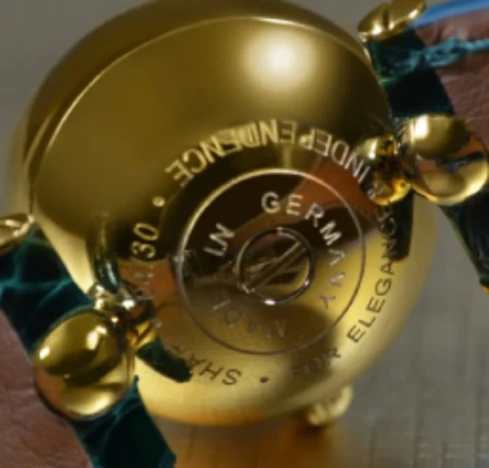 Дамски ръчен часовник с автоматичен механизъм - корпус от Стомана - Стоманена верижка - цвят Зелен Злато