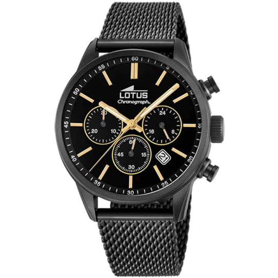 Мъжки ръчен часовник с кварцов механизъм - корпус от Стомана - Меш - цвят Черен Черен