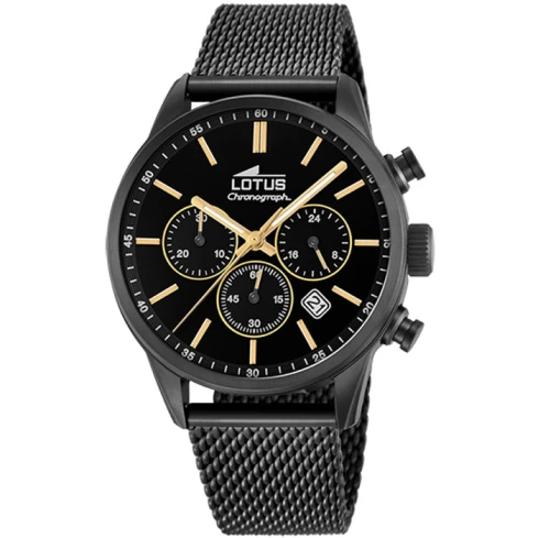 Мъжки ръчен часовник с кварцов механизъм - корпус от Стомана - Меш - цвят Черен Черен