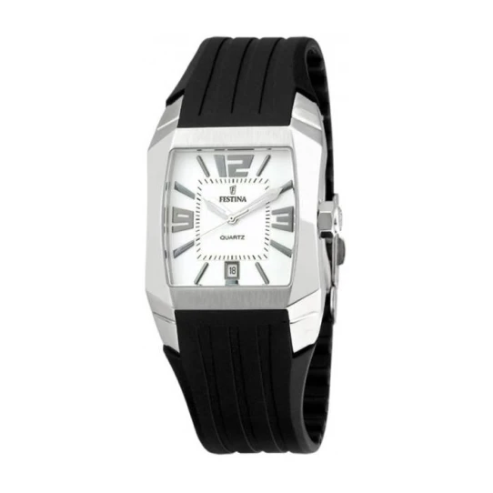 Мъжки ръчен часовник с кварцов механизъм - корпус от Стомана - Стоманена верижка - цвят Бял