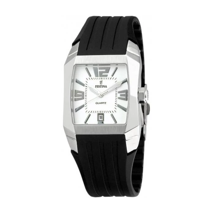 Мъжки ръчен часовник с кварцов механизъм - корпус от Стомана - Стоманена верижка - цвят Бял