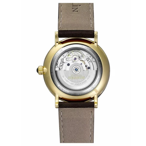 Мъжки ръчен часовник с автоматичен механизъм - корпус от Стомана - цвят Бял Кафяв