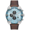 Мъжки ръчен часовник с кварцов механизъм - корпус от Стомана - Естествена кожа - цвят Син