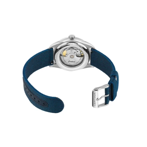 Мъжки ръчен часовник с автоматичен механизъм - корпус от Стомана - Синтетична кожа - цвят Син Син