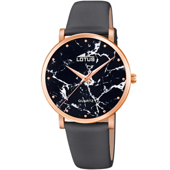 Дамски ръчен часовник с кварцов механизъм - корпус от Стомана - Естествена кожа - цвят Черен Черен