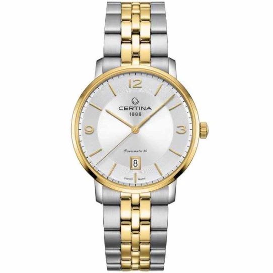 Унисекс ръчен часовник с автоматичен механизъм - корпус от Стомана - Стоманена верижка - цвят Сребрист Злато