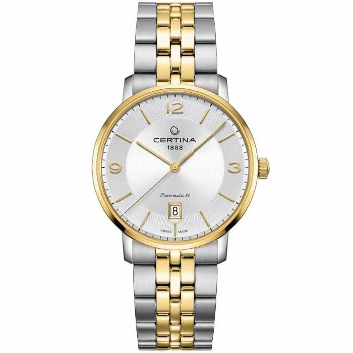 Унисекс ръчен часовник с автоматичен механизъм - корпус от Стомана - Стоманена верижка - цвят Сребрист Злато