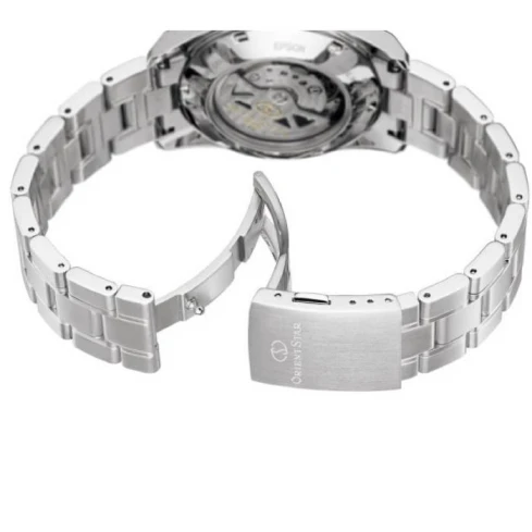 Мъжки ръчен часовник с автоматичен механизъм - корпус от Стомана - Стоманена верижка - цвят Черен