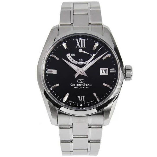 Мъжки ръчен часовник с автоматичен механизъм - корпус от Стомана - Стоманена верижка - цвят Черен