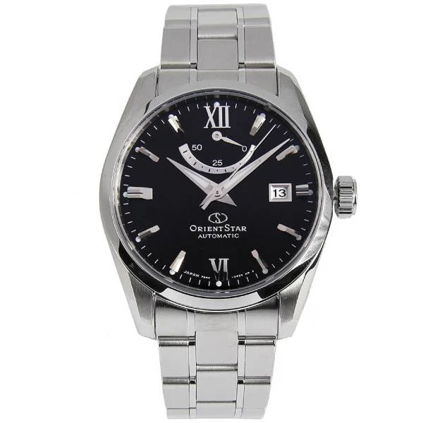 Мъжки ръчен часовник с автоматичен механизъм - корпус от Стомана - Стоманена верижка - цвят Черен