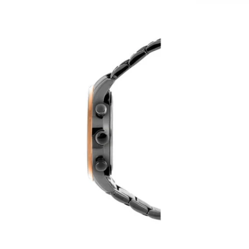 Мъжки ръчен часовник с кварцов механизъм - корпус от Стомана - Стоманена верижка - цвят Черен Сив