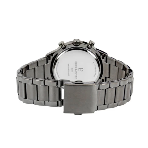 Мъжки ръчен часовник с кварцов механизъм - корпус от Стомана - Стоманена верижка - цвят Черен Сив