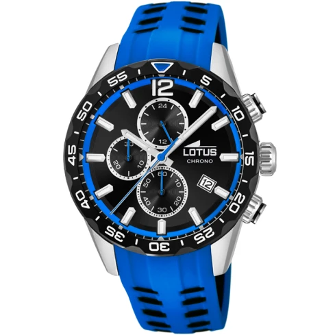 Мъжки ръчен часовник с кварцов механизъм - корпус от Стомана - Силиконова каишка - цвят Черен Син