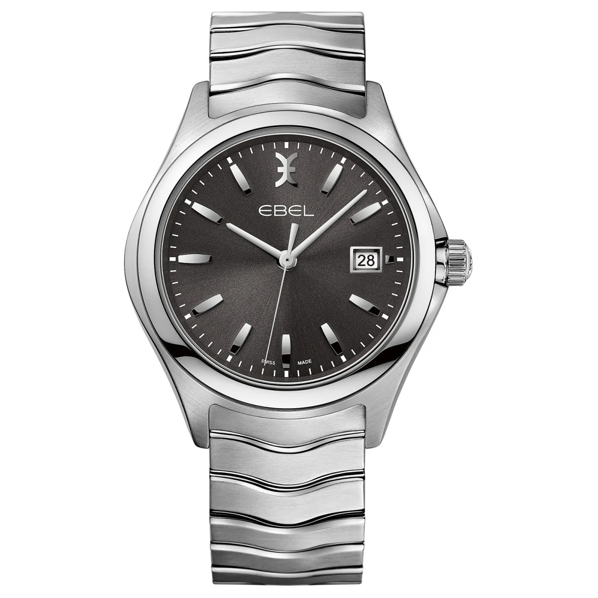 Мъжки ръчен часовник с кварцов механизъм - корпус от Стомана - Стоманена верижка - цвят Черен Сив