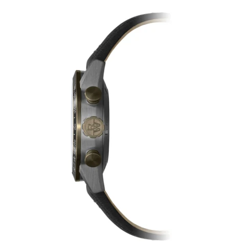 Мъжки ръчен часовник с автоматичен механизъм - корпус от Титан - Естествена кожа - цвят Черен Черен