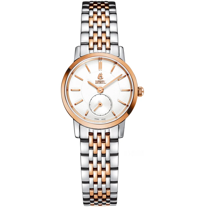 Дамски ръчен часовник с кварцов механизъм - корпус от Стомана - Стоманена верижка - цвят Бял Сив