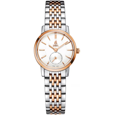 Дамски ръчен часовник с кварцов механизъм - корпус от Стомана - Стоманена верижка - цвят Бял Сив