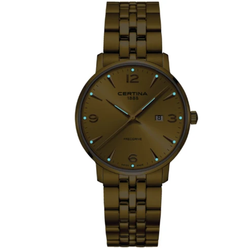 Мъжки ръчен часовник с кварцов механизъм - корпус от Стомана - Златна верижка - цвят Злато