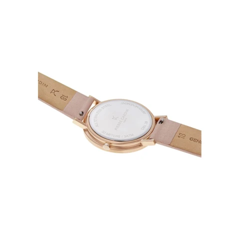 Дамски ръчен часовник с кварцов механизъм - корпус от Стомана - Естествена кожа - цвят Розов Розов