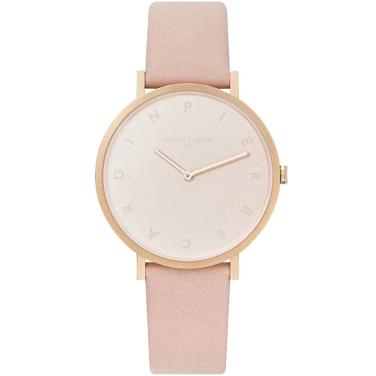 Дамски ръчен часовник с кварцов механизъм - корпус от Стомана - Естествена кожа - цвят Розов Розов