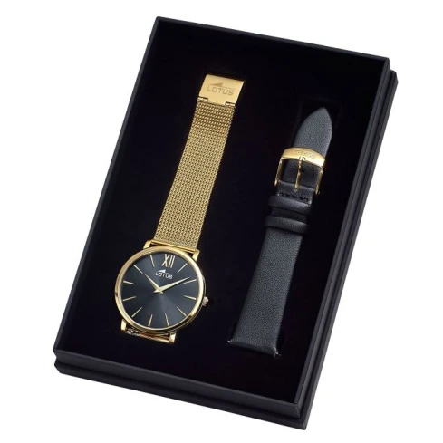 Унисекс ръчен часовник с кварцов механизъм - корпус от Стомана - Меш - цвят Черен Злато