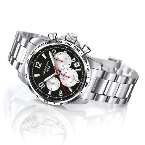 Мъжки ръчен часовник с автоматичен механизъм - корпус от Стомана - Стоманена верижка - цвят Черен Сив