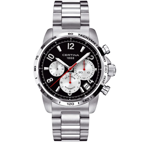 Мъжки ръчен часовник с автоматичен механизъм - корпус от Стомана - Стоманена верижка - цвят Черен Сив