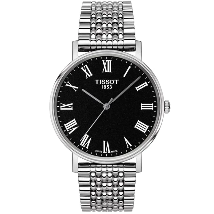 Дамски ръчен часовник с кварцов механизъм - корпус от Стомана - Стоманена верижка - цвят Черен Сив