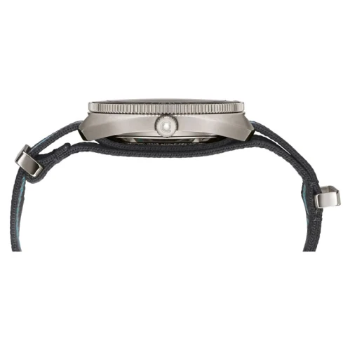 Мъжки ръчен часовник с автоматичен механизъм - корпус от Титан - Нато каишка - цвят Черен Син